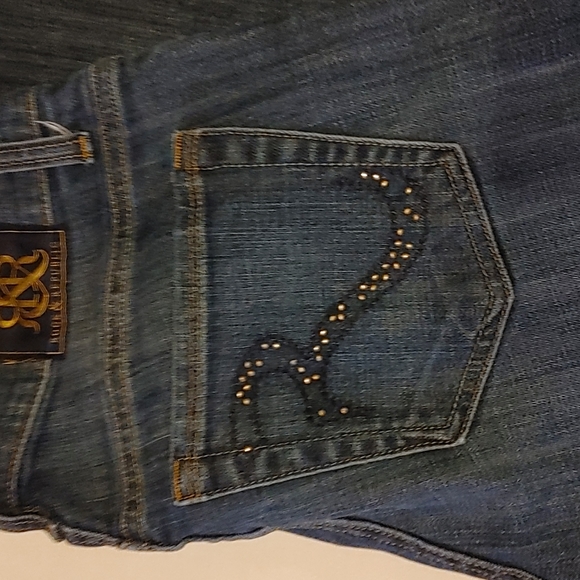 Rock & Republic Boot Cut Jeans Kasandra Rose Gold Stud Size 8 - Picture 3 of 12